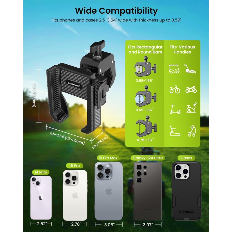 Golf Cart Phone Holder Mount - 3s Phone Clip Install,