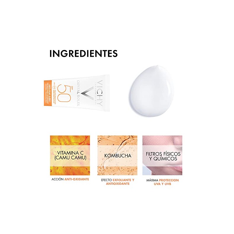Vichy Protector Solar Facial Anti Edad Toque Seco Fps50 Capital