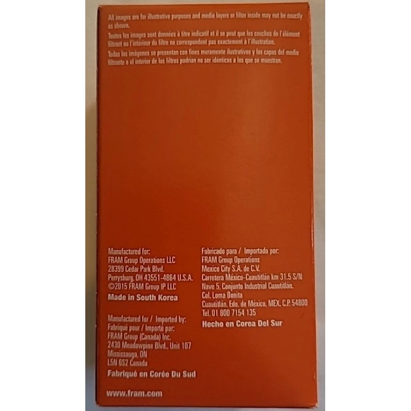 Fram Extra Guard Oil Filter CH9911 Conventional Oil