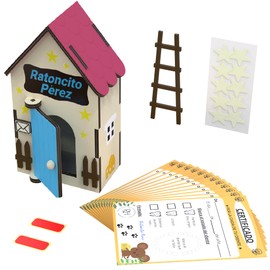 Perez House Mouse - Door Mouse Fairy Perez - Opening Door Mouse Perez Que - Box for Teeth, Original Gift with Accessories (Blue)