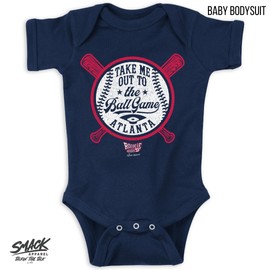 Take Me Out to The Ball Game Baby Apparel for Atlanta Baseball Fans (NB-18M) (Navy Onesie, 12 Months)