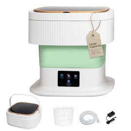 Portable Washing Machine Mini Washer for Apartments - Compact, Foldable Countertop Clothes Washer & Dryer Combo, Small Lavadora Portatil, Handheld Laundry Machine (Green, Large)