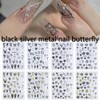 8 Sheets Butterfly Metal Nail Stickers 3D Butterfly Bronzing Self-Adhesive