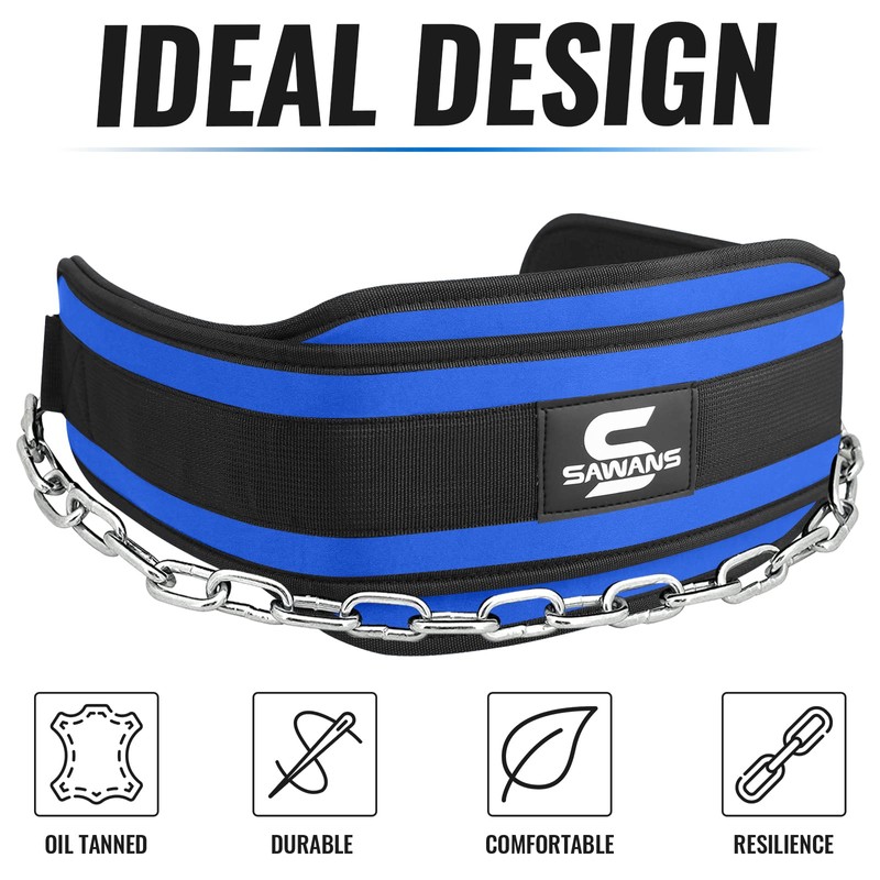 Dip Belt with 36 Inches Heavy Duty Bodybuilding Weight Lifting