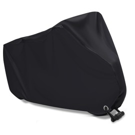 Bicycle Protective Cover, Bicycle Covers, Rain Protection, Sun Protection, Anti-UV, Dustproof, Windproof with Keyhole, Electric Bicycle for Mountain Road, Heavy Bicycle (Minvoo) (Black)