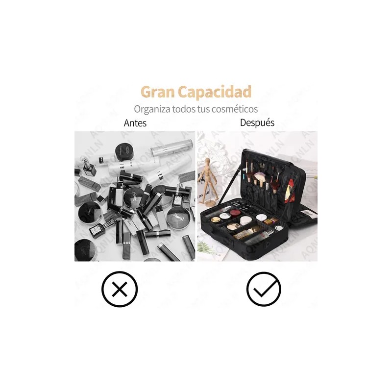 Estuche De Maquillaje De Viaje Profesional Con Divisores Xl