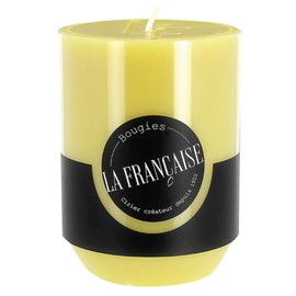 Bougies La Francaise - Scented Pillar Candle - Made in Tunisia, Lemon Fizz, +/- 45-Hour Burn Time - 2.76 x ‎3.74 inches