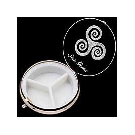 Pill Box (Large Size) in a Rennie Mackintosh Swirls Design in Purple