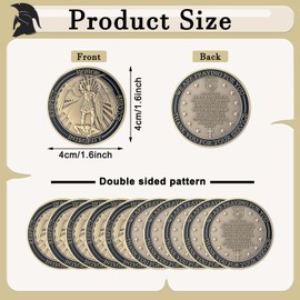 Quelay 40 Pcs Police Challenge Coins Saint Michael Law Enforcement Challenge Coins Bulk Police Officers Bless Prayer Patron Saint Coin Polices Gifts for Men Women Veterans(We are Praying for You)