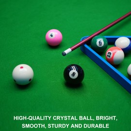HMQQ Billiard Balls Set 2-1/4" Regulation Size Pool Table Balls for Replacement (16 Resin Balls) (5A 2 1/4" Pool Ball)