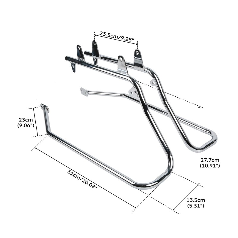 TCT-MOTORPARTS Heavy duty Saddle bag Conversion Brackets Set Fit for