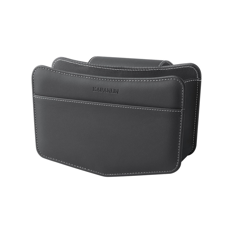 KAFANLIN Car Trash Can small Leather Vehicle Trash Bin Car