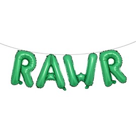 Roar RAWR Dinosaur Tyrannosaurus Animal Balloons for Birthday Party Baby Shower Decoration Kit Inflatable Party Supplies Decorations Gift Kids and Adults (RAWR Green)