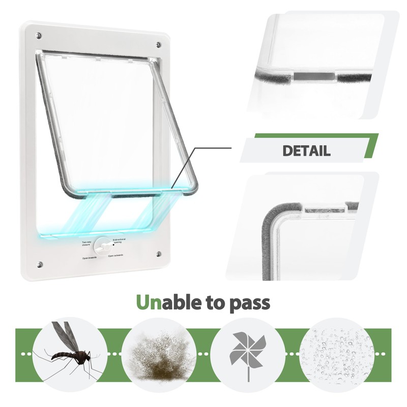 Full-Size Window Pet Door for Cat&Small Dog, Fits 28"-32" Width