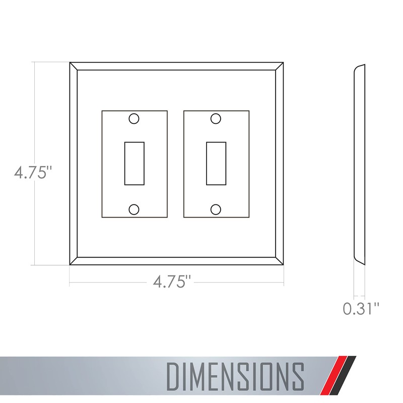 TayMac 4400W Paintable Double Toggle Light Switch Wall Plate Cover,
