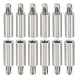 PATIKIL 12pcs M4 Standoffs, M4 15+6mm Spacer Standoffs Steel Threaded Standoffs Screws Kit 4mm ID 6mm OD Metric Male Female Thread Adapters for Circuit Board PCB RC Drones Motherboard