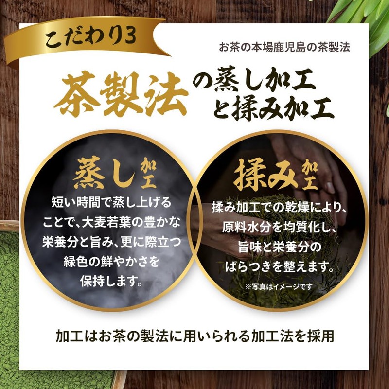 オーガランド 大麦若葉粉末 100g 朝摘み 大麦若葉粉末100% お徳用 鹿児島県産 青汁 農薬不使用 無添加