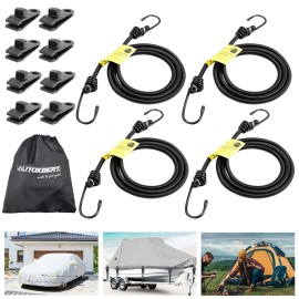 Unbranded For Cargo Camping Bike Racks Tents Assortment with Metal Hook Great Bungee Cord