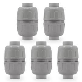 Wocloer 3/4 inch Liquid-Tight Connector,PVC Flexible Conduit Double-Ended Connector,Straight 180 Degree,Two-Way Conduit Connector,Electrical Conduit Fittings(5 Pcs)