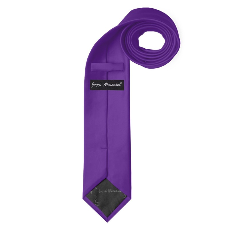Jacob Alexander Solid Color Men's Regular Tie - Violet Purple