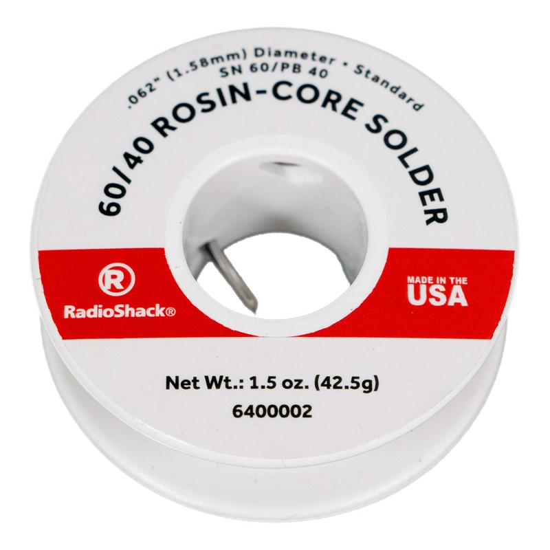 RadioShack SnPb 60/40 Rosin-Core Solder, 0.062" Diameter - 1.5 oz.