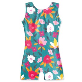HOZIY Toddler Gymnastics Outfit for Kids Little Girls 2t 3t 2/3t 2-3t Biketard Leotard with Shorts Tumbling Outfits White Pink Flower Rainbow Green Floral Leotardo De Gimnasia Para Ninas
