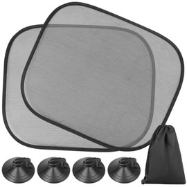 2 Stück Sonnenschutz Auto Baby mit UV-Schutz UPF50+, Universal Sonnenblende Autofenster Auto-Sonnenschutz Auto Seitenscheiben Heckscheibe Seitenfenster Window, 44x36cm,mit Saugnäpfen Kordelzugbeutel