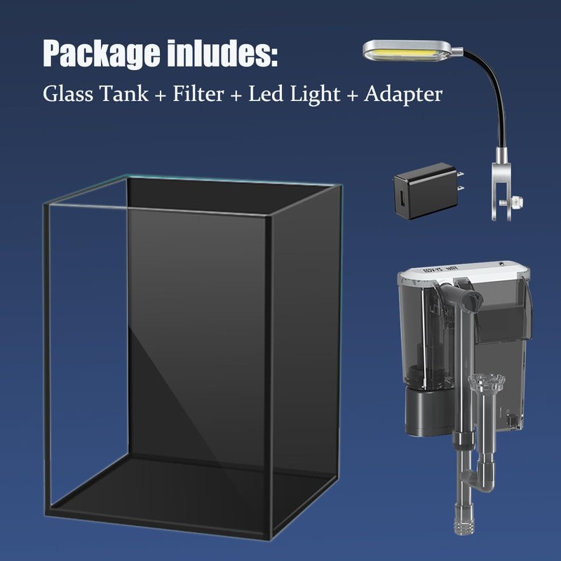 Craftsboys 1.5 Gallon Fish Tank Starter Kits, Nano Glass Aquarium