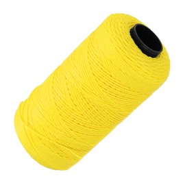 MECCANIXITY Nylon String 3 Strands Twisted Mason Line 1.5mm x 218 Yards Nylon Twine String for DIY Projects, Home Improvement, Gardening, Gift Wrapping, Christmas Party Supplies, Yellow