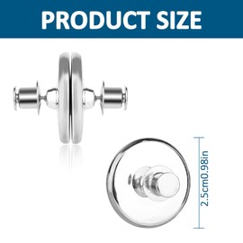 Curtain Magnetic Button 12 Pairs Magnets for Curtains - Tiebacks Magnetic Silver 25 mm Durable Magnetic Buttons Rustproof Curtain Closure Magnetic Curtains Accessories for Shower Curtain Curtains