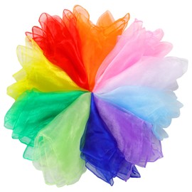 Hopton Juggling Cloths, Chiffon Cloths for Dancing, 60 x 60 cm, Colourful Silk Cloths, Colourful Cloths for Nursery, Children's Show, Sensory Juggling, Dancing (10 Colours)
