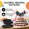 Exquisite Party Solids Black Plastic Plates For Party Supplies 7"