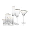 Zodax Aperitivo Triangular Stemware or Glassware - Clear with Gold
