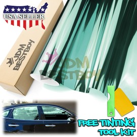 Free Tool Kit 20"X120" (20" X10FT) Uncut Roll Window Mirror Chrome Green Tint Film Car Home Office Glass Privacy Security