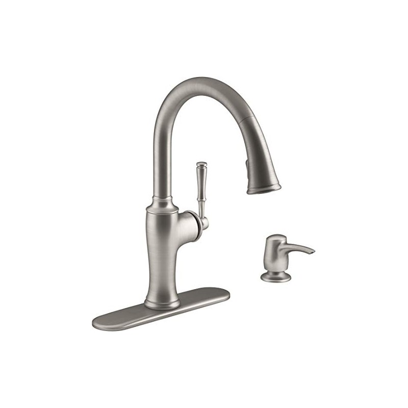 KOHLER Cardale Vibrant Stainless 1-Handle Pull-Down Kitchen Faucet-Model # R72247-SD-VS