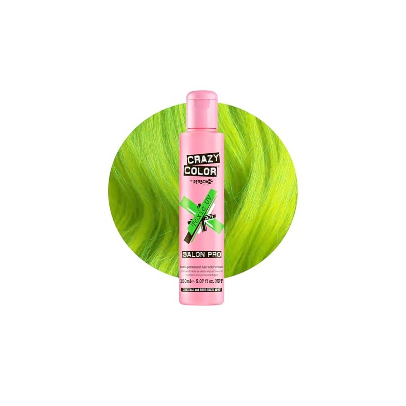 Crazy Color Semi Permanent Hair Color Cream, 150ML (TOXIC)