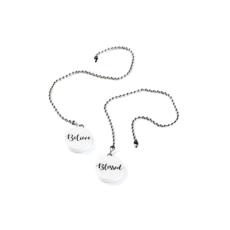 Sentiments Ceiling Fan Pull Chains with Reverse Sides - White