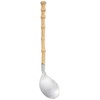 Endoshoji QTL21001 Commercial Ladle Soup Spoon, No Holes, 18-8 Stainless Steel, Natural Bamboo Handle, Made in Japan