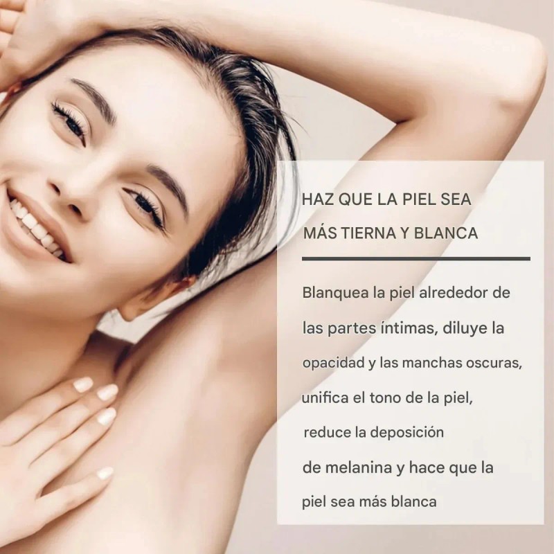 Crema Blanqueadora Iluminadora Axilas Rodillas Codos Muslos Internos Línea Bikini