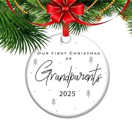 First Christmas as Grandparents Christmas Ornament 2025 - New Baby Xmas Gift, New Born Keepsake Gifts