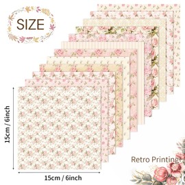 RAORAOYUE 24 Sheets Flower Scrapbook Paper Pad, 6"×6”Floral Decorative Craft Paper, Vintage Flower Garden Pattern Paper for DIY Card Making Photo Album Journal Decor