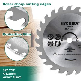 Circular Saw Blades 115mm, HYCHIKA Mini Circular Saw 3 Blades (1 * 24T TCT Saw Blades, 60T HSS Saw Blades; 1 * Grit Diamond Blades) for Cutting Wood, Soft Metal, Tiles