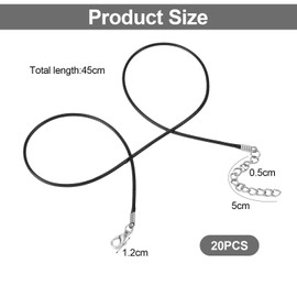 20Pcs Necklace Cords, Leather Necklace Cords, Braided Necklace Cords With Buckles, Pendant Cords, Adjustable Jewelry Cords, Diy Jewelry Accessories