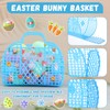 DoubleFill 12 Pack Easter Eggs Basket with Bunny Stickers for