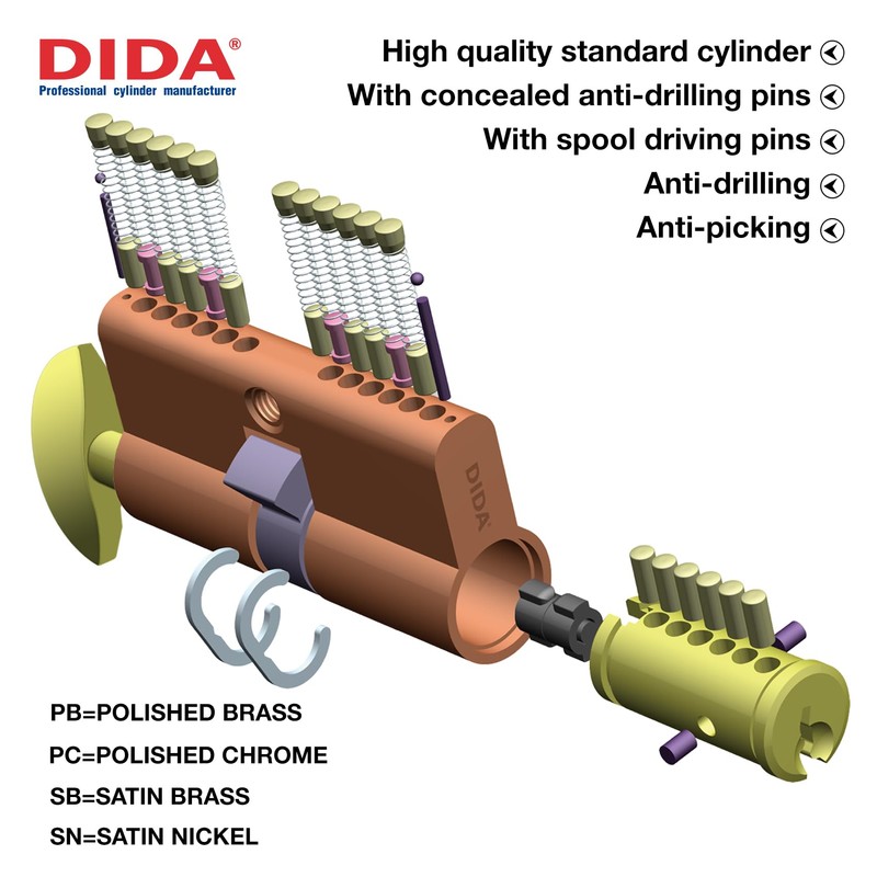 DIDA® 100mm Thumb Turn Euro Cylinder Lock 55T/45 - High