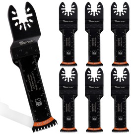 Vearter 1-1/4'' HCS Oscillating Saw Blade 7PCS/Set, Extra-Long Universal Multi-Tool Blade Kit Japanese Teeth Arc Edge Precision Cutting for Soft Hard Wood (31mm)