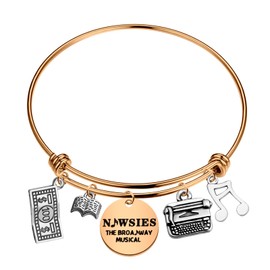 FAADBUK Musical Inspired Charm Bracelet Theatre Fan Gift Opening Night Gift (Newsie RG Bracelet)