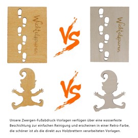 showll Gnome Stencil Footprints, Gnome Stencil Christmas, Gnome Door Complete Set, Gnome Door Set with Construction Site, Christmas Gnome Set for Children Gnome Decoration Wooden Miniature