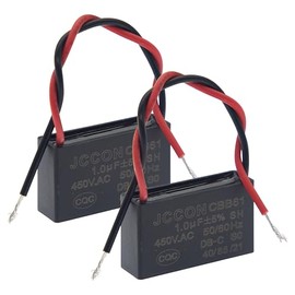 (Pack of 2) CBB61 450V AC 1.0UF 5% 50/60Hz Run Capacitor Metallized Polypropylene Film for Ceiling Fan Motor Start