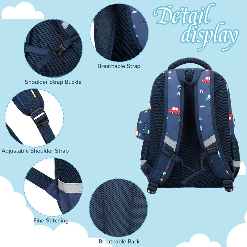 MIRLEWAIY Backpack for School Girls Kids Book Bag Set with